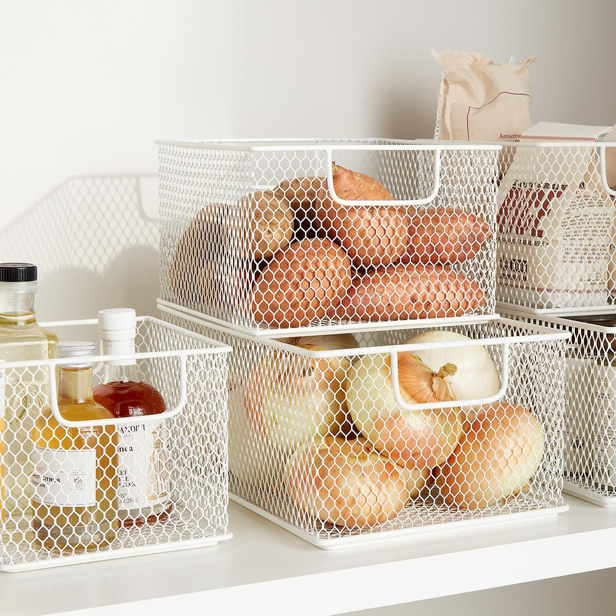 Medium Omaha Stacking Bin White | The Container Store