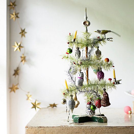 Decorated Feather Mini Christmas Tree | Terrain