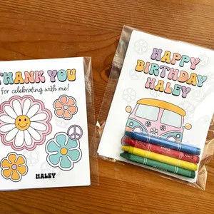 Groovy Party Favor, Retro Daisy, Be Happy Birthday Favor, Two Groovy Coloring Pages, Favor With C... | Etsy (US)