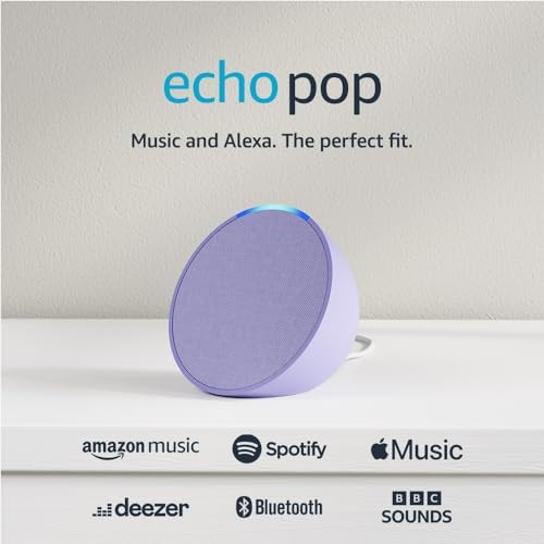 Echo Pop | Full sound compact Wi-Fi and Bluetooth smart speaker with Alexa | Lavender Bloom | Amazon (UK)