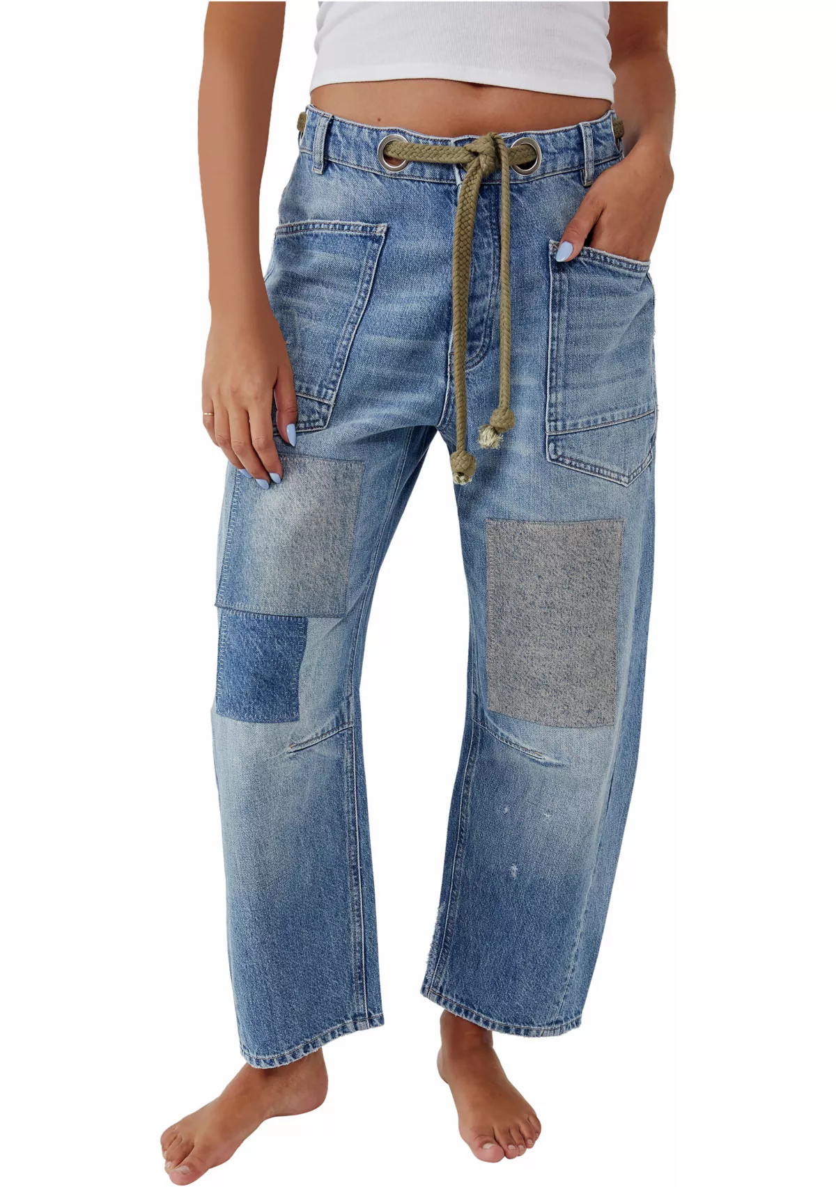 We The Free Moxie Low Slung Pull On Barrel Jeans | Belk