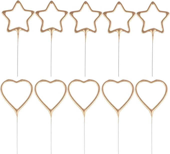 10pcs Exquisite Creative Sparkler Candles Cake Toppers Candle Ornament for Birthday Wedding Anniv... | Amazon (US)