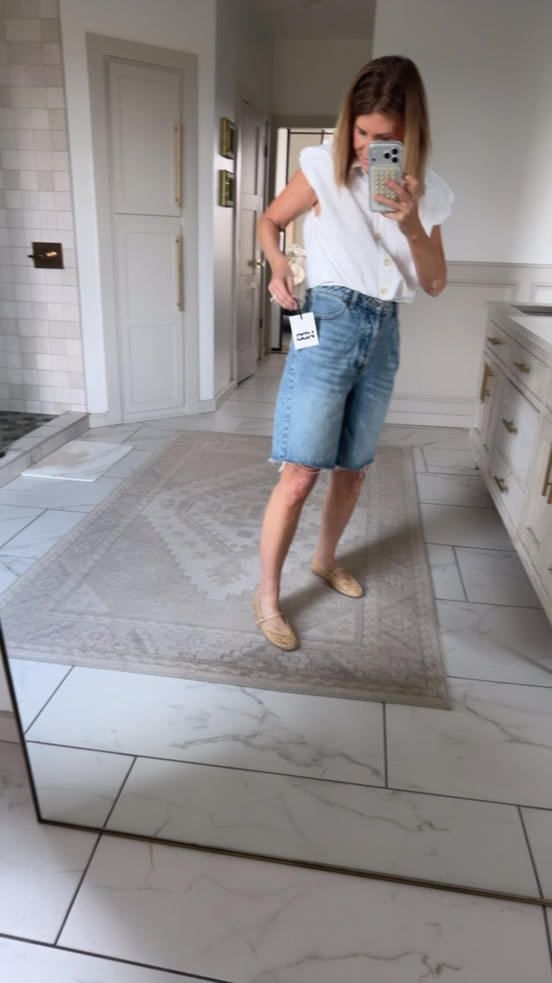 Wearing a size 4 shirt and a small top 

#LTKOver40