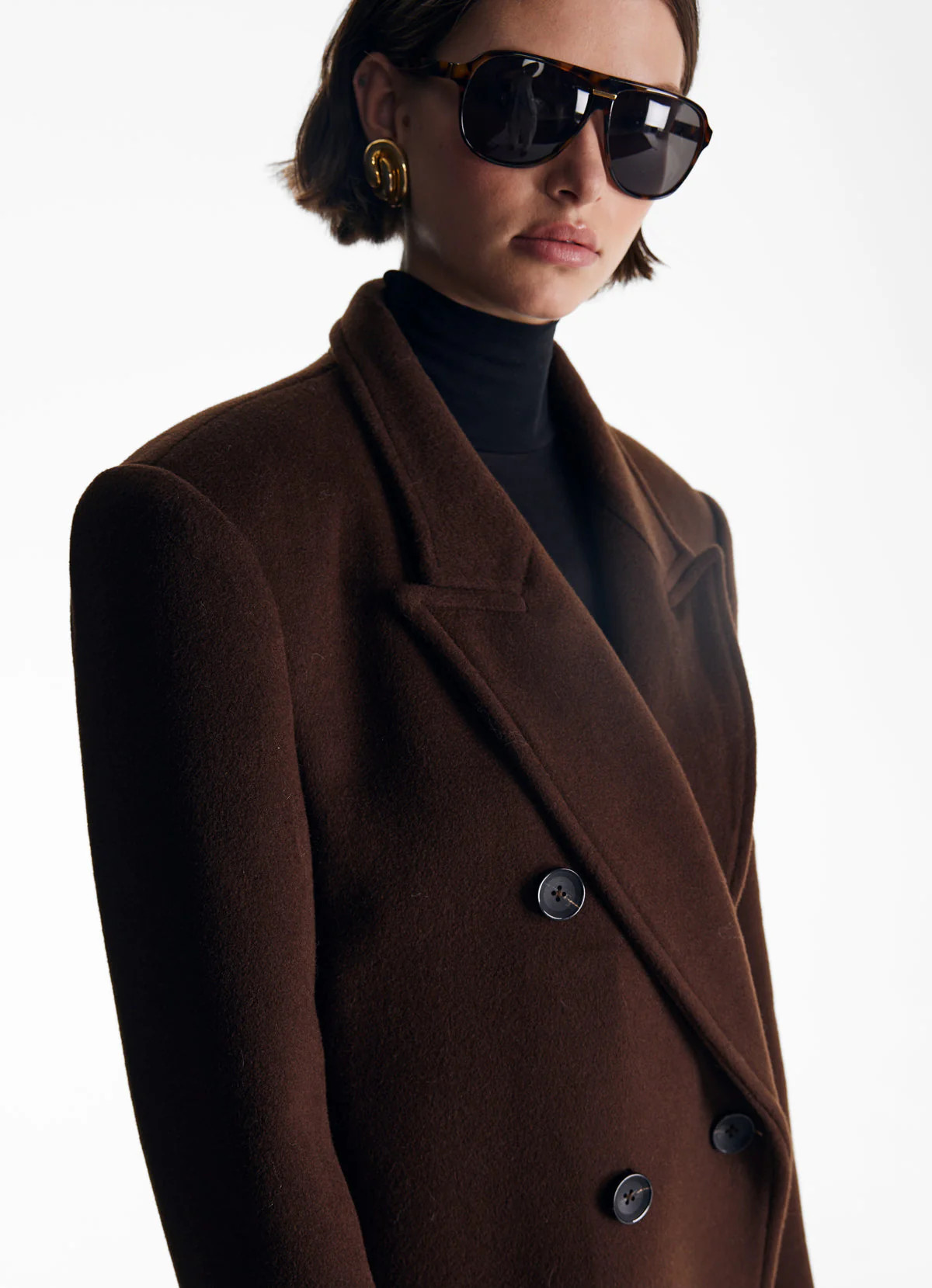 Brown Wool Straight Trench Coat | DE SAVARY LONDON