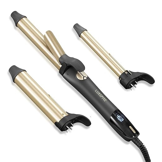 Rotating Curling Iron, 3 in 1 Automatic Curling Iron Set with Interchangeable Barrel 3/4, 1, 1 1/... | Amazon (US)