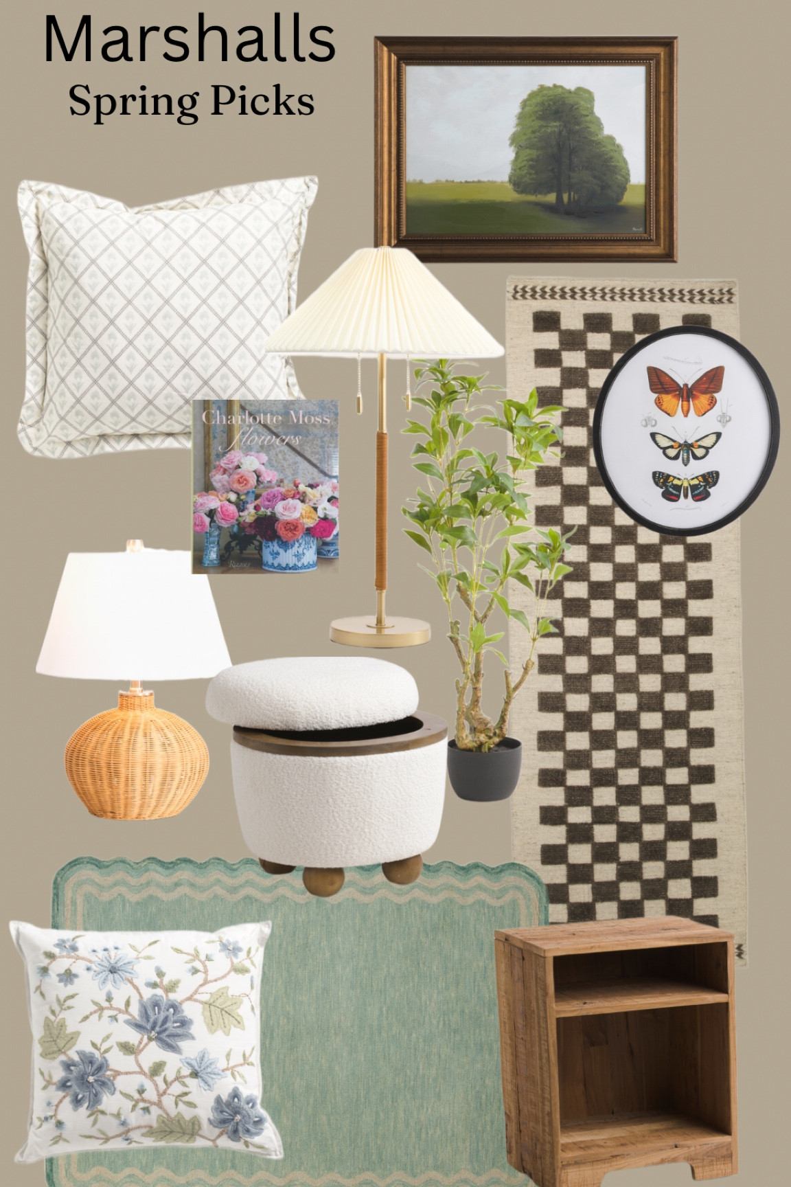 Ruffled pillow, floral pillow, checkerboard runner rug, pleated lampshade, scalloped rug, rattan lamp, oil painting, coffee table books, bun feet ottoman, nightstand

#LTKhome #LTKSpringSale #LTKsalealert