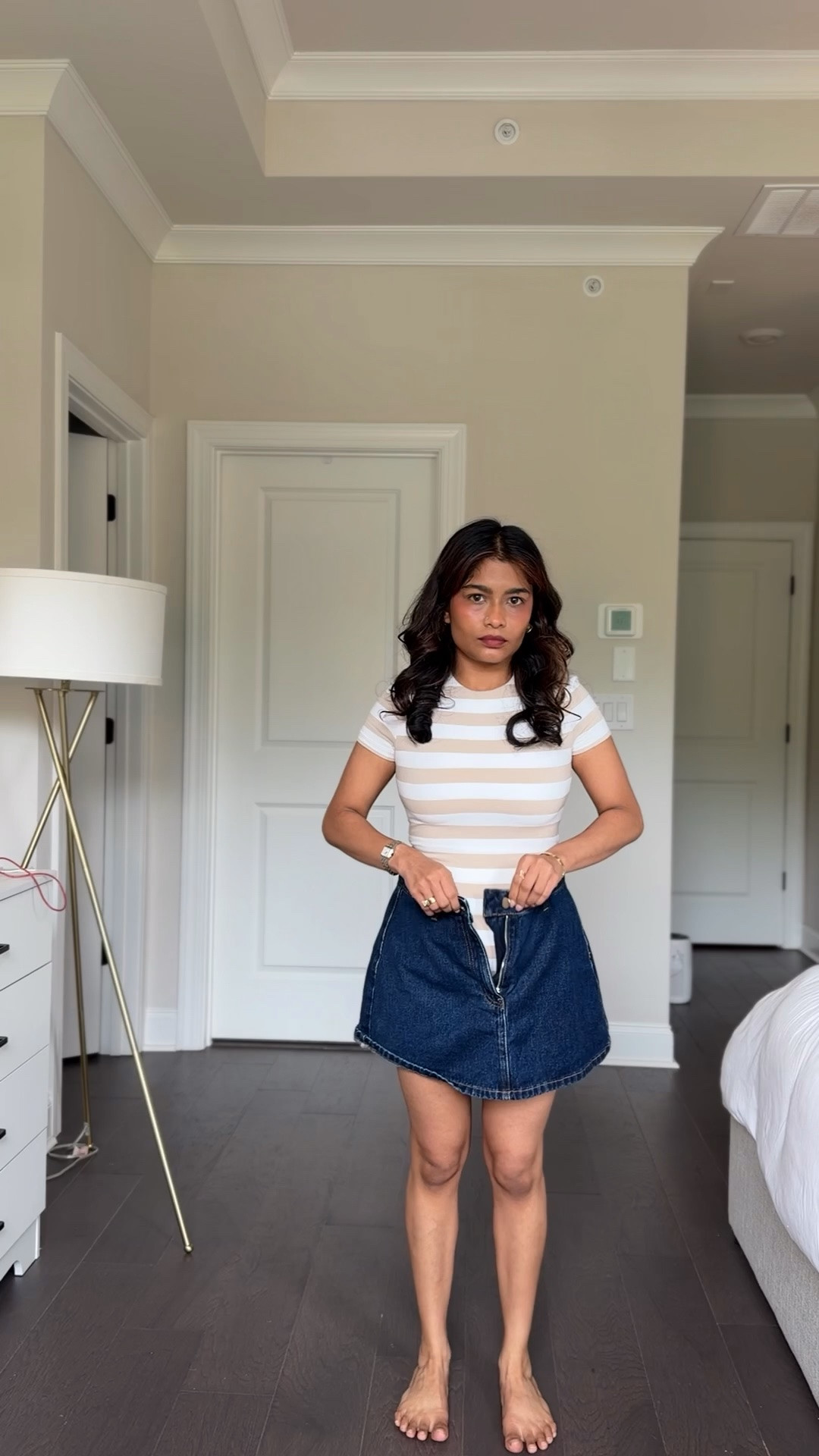 Petite mom coffee run outfit for summer 

Wearing:
Xs in bodysuit 
US 4 in denim skirt/skort 
S in shirt

#LTKgrwm #LTKmomlife #LTKPetite