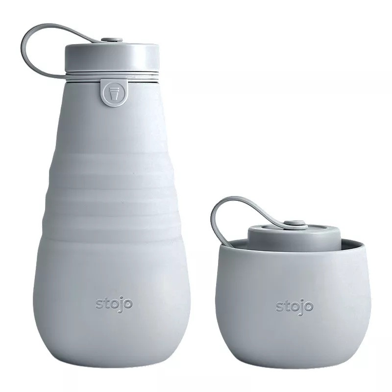 Stojo 20 oz Water Bottle, Screw Cap, Silicone, Collapsible | Sport Chek