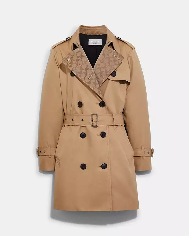 COACH\u00ae GB | Signature Lapel Mid Trench | Coach (UK)