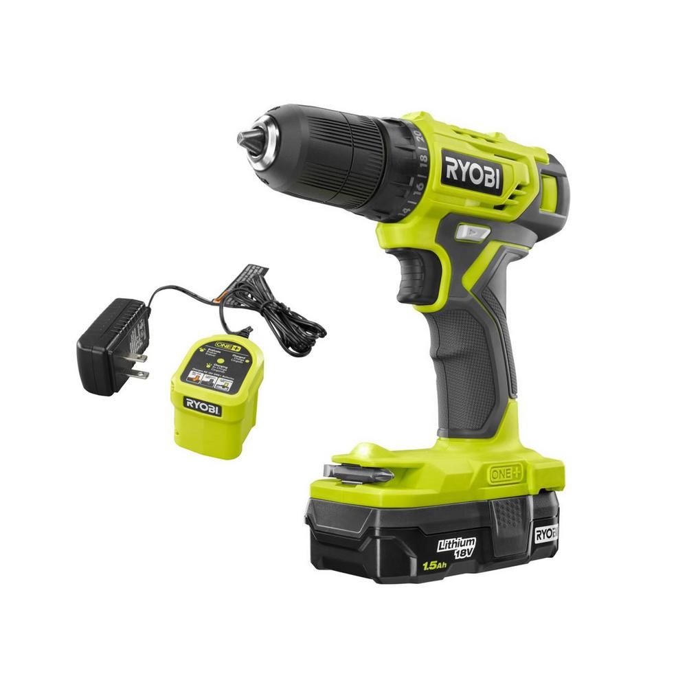 RYOBI 18-Volt ONE+ Cordless 3/8 in. Drill/Driver Kit with 1.5 Ah Battery and Charger-PDD209K - Th... | The Home Depot