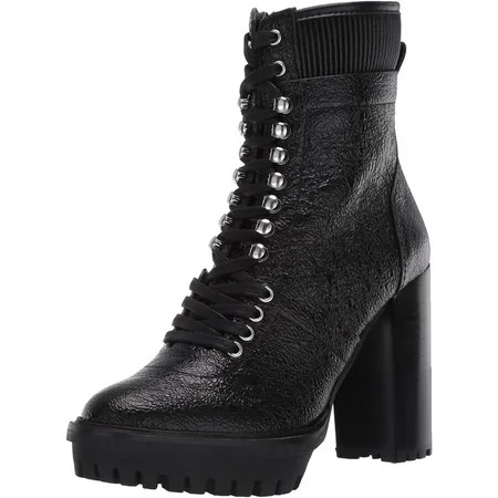 Vince Camuto Women's Ermania Combat Block Heel Platform Boots WARM BLACK (9.5, BLACK) | Walmart (US)