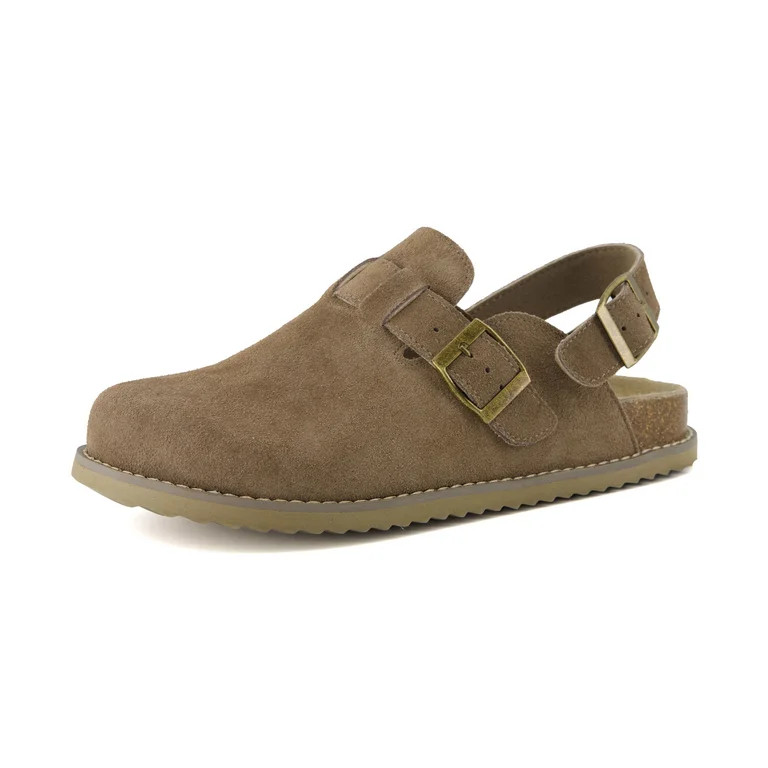 Cushionaire Brooklyn Genuine Suede Clogs for Women - Adjustable Slingback Casual Shoes with Buckl... | Walmart (US)