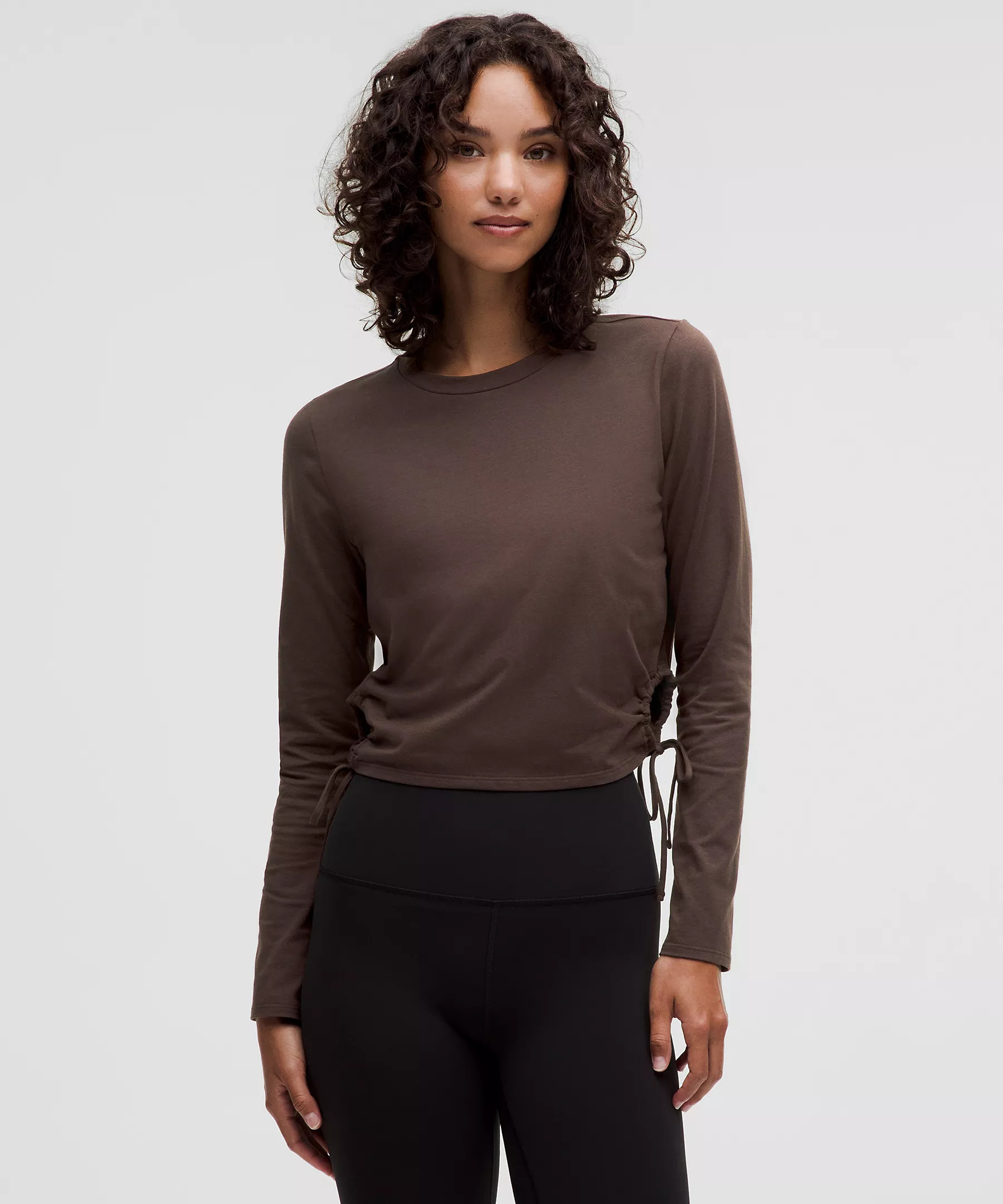 Cinched Cut-Outs Cotton Long-Sleeve Shirt | Women's Long Sleeve Shirts | lululemon | Lululemon (US)