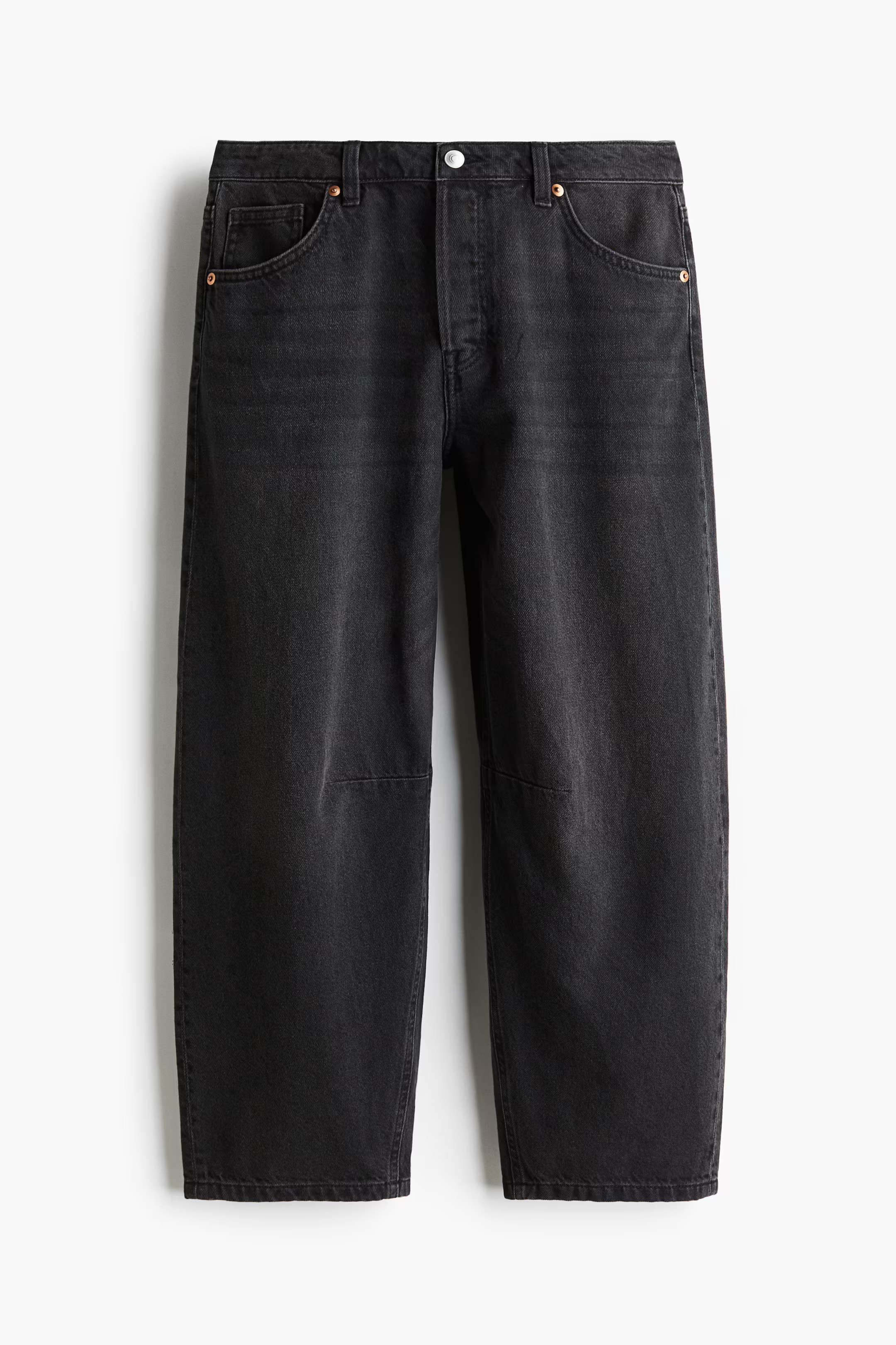 Barrel Regular Cropped Jeans - Black - Ladies | H&M GB | H&M (UK, MY, IN, SG, PH, TW, HK)