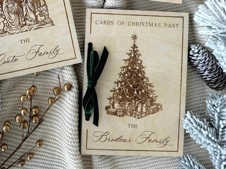 Family Christmas Card Book, Cards of Christmas Past Keepsake, Holiday Card Keeper, Personalize Ch... | Etsy (US)