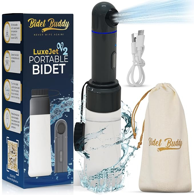 BIDET BUDDY® LuxeJet V2 Portable Bidet for Travel | 300ml/min Flow | 450mAh Battery | 350ML Bott... | Amazon (US)