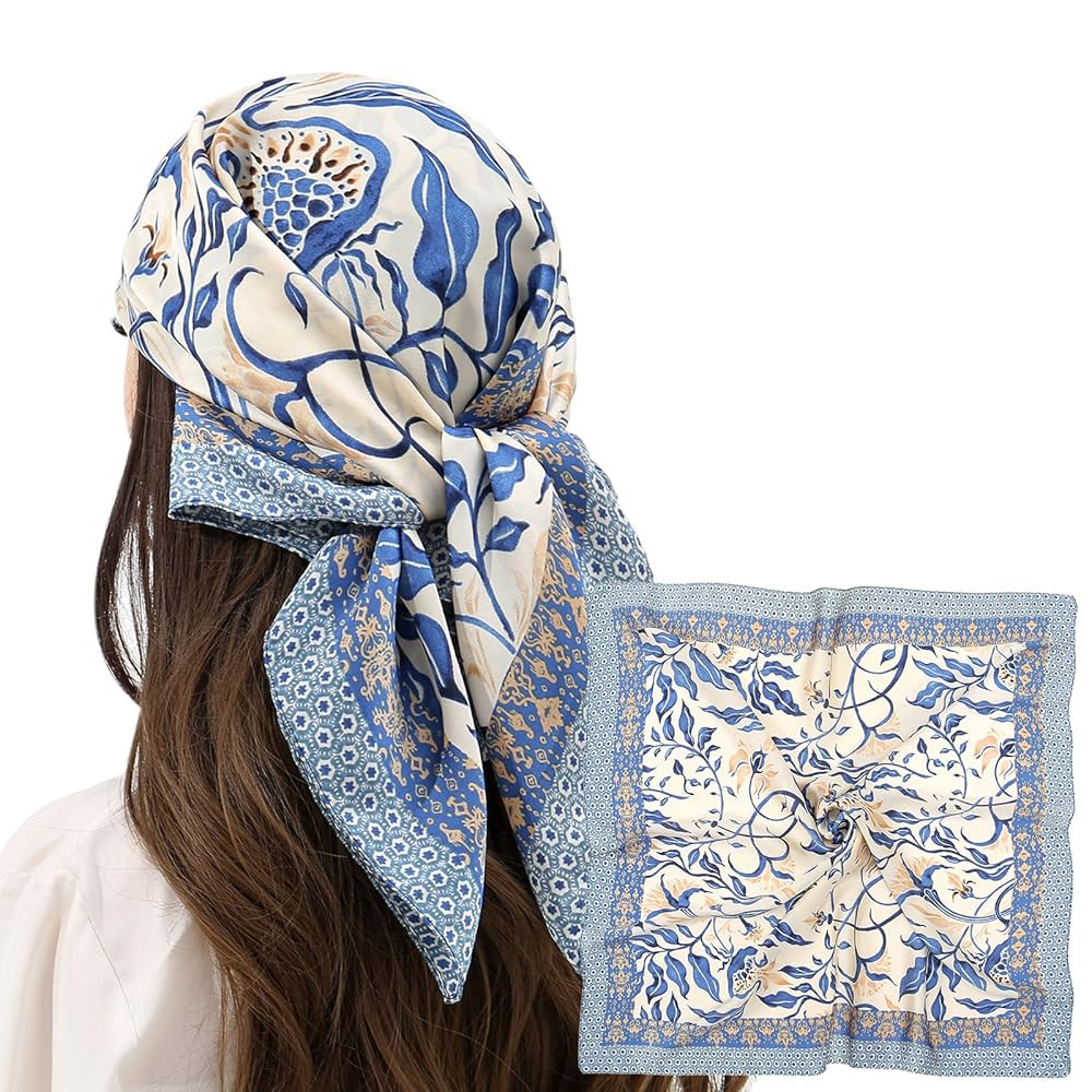 RIIQIICHY Women Head Hair Scarf Like Satin Silk Scarf Sleeping Hair Wrapping Night 27.5" | Amazon (US)