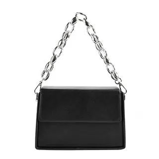 Chain Plain Crossbody Bag Black - One Size | YesStyle Global