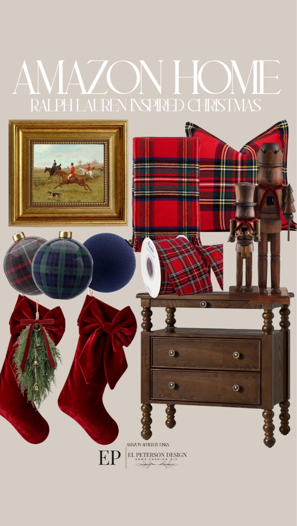Amazon
Artwork
Ribbons
Accent Table
Stockings
Christmas swag
Ornaments 
Pillow
Blanket
Nutcracker

#LTKHome