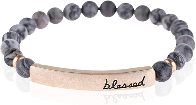 RIAH FASHION Inspirational Message Prayer Beaded Bracelet - Christian Bible Cuff Blessed, Faith, ... | Amazon (US)