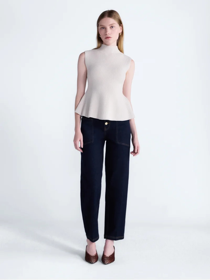 Scoop Women's and Women's Plus Sleeveless Mock Neck Peplum Sweater Tank, Sizes XS-4X | Walmart (US)