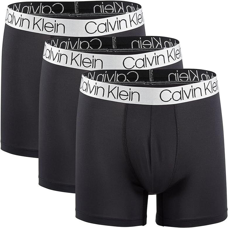 Calvin Klein Men`s Microfiber Boxer Briefs Pack of 3 | Amazon (US)
