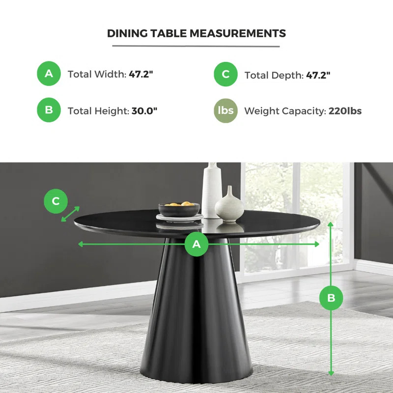 Tierra Statement Pedestal Round Dining Table - Luxury Modern Design | Wayfair North America