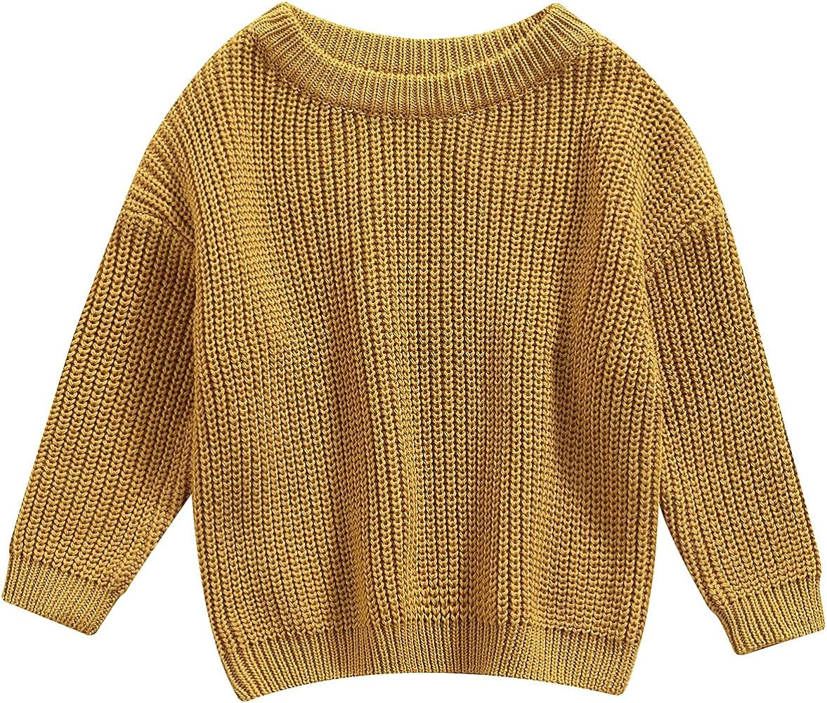 Baby Girl Boy Knit Sweater Blouse Pullover Sweatshirt Warm Crewneck Long Sleeve Tops for Infant T... | Amazon (US)