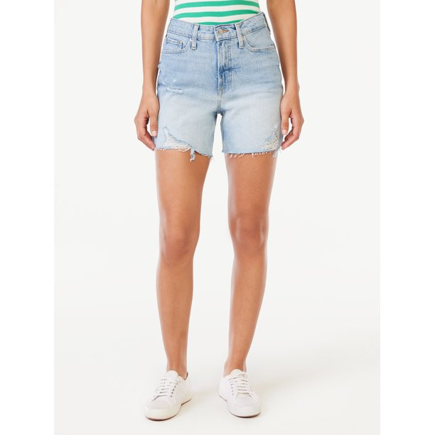 Free Assembly Women's Cut Off Denim Shorts, 5.5” Inseam | Walmart (US)