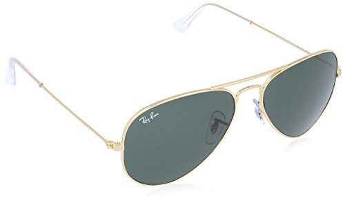Ray-Ban Men's Large Metal Aviator Sunglasses, Gold, 55 mm | Amazon (US)