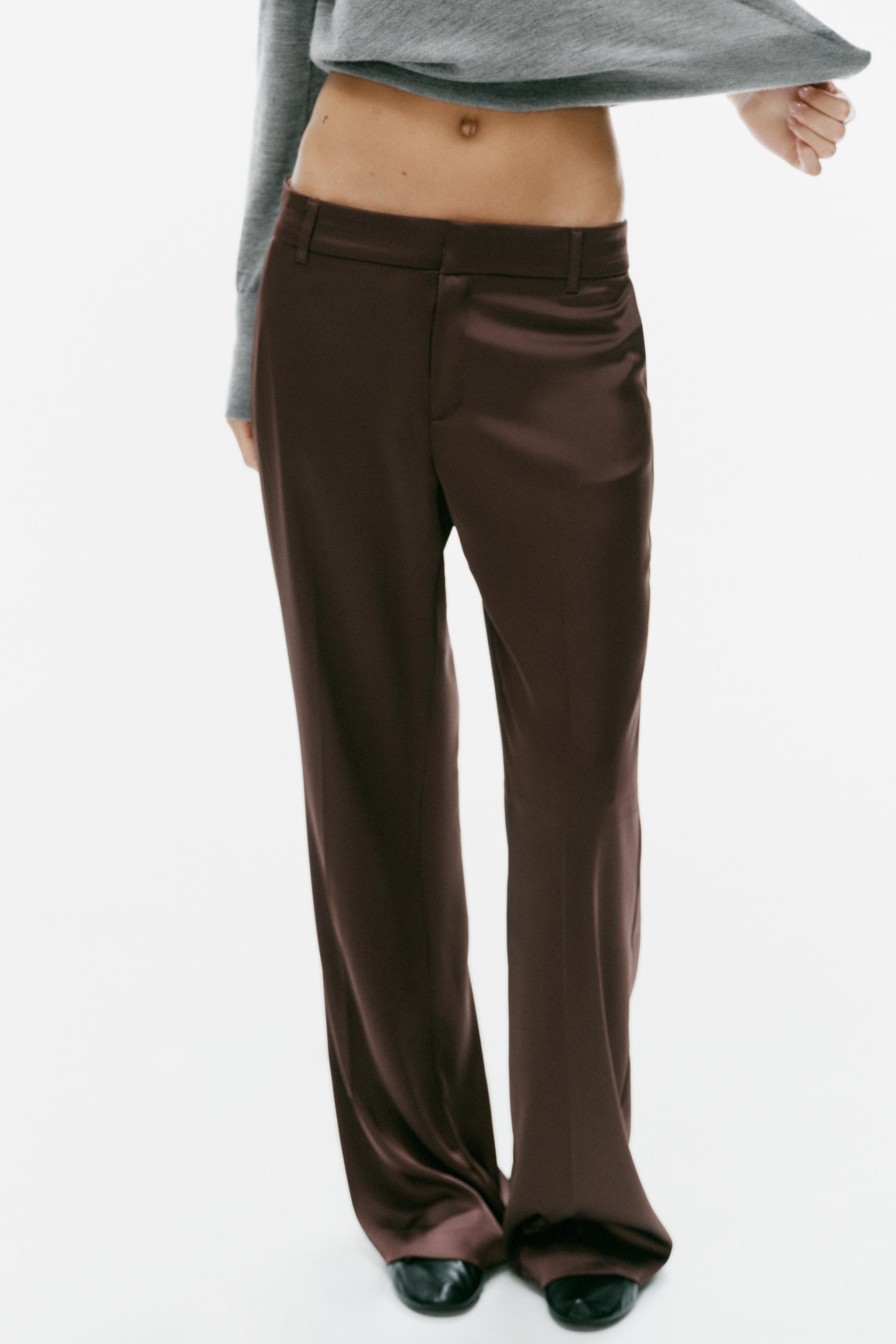 SATIN LOW-RISE TROUSERS | Zara UK
