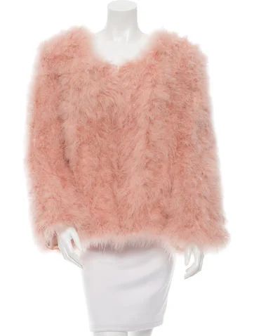 Helen Yarmak Scoop Neck Feather Jacket | The Real Real, Inc.