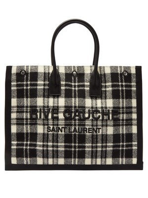 Noe logo-embroidered plaid tote bag | Matches (UK)