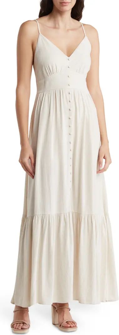 Button Front Tiered Maxi Dress | Nordstrom Rack