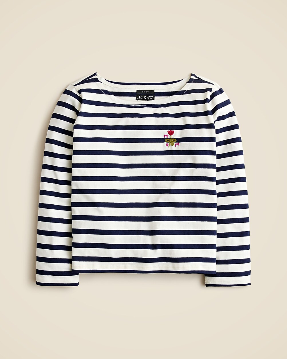 Mariner cloth boatneck T-shirt with "Mom" embroidery | J. Crew US