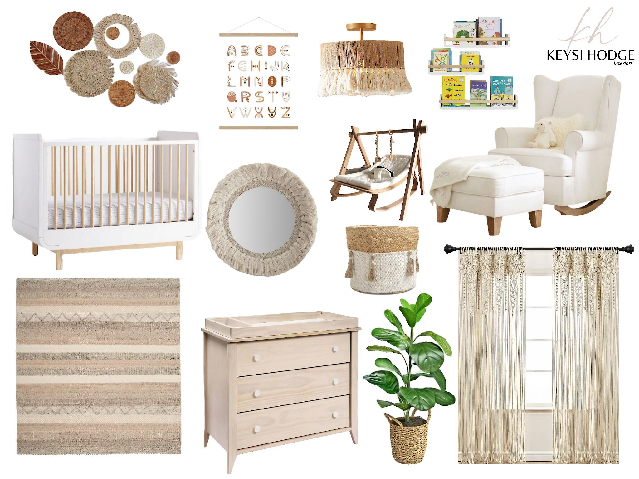 Boho nursery, baby girl nursery idea, nursery theme, baby boy nursery, gender neutral nursery, baby room, kids room, play room, boho chic nursery, boho chic home decor, neutral nursery, neutral home decor 