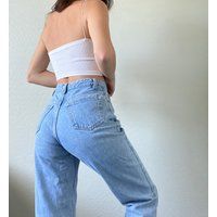 Waist 25 Vintage High Waisted Jeans | Etsy (US)