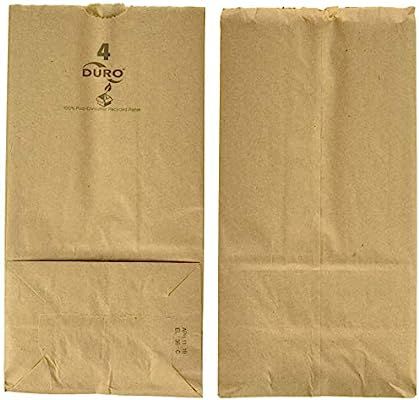 Duro Paper Bags, Sack Lunch Bags, 4 lb, Brown, 500 Count | Amazon (US)