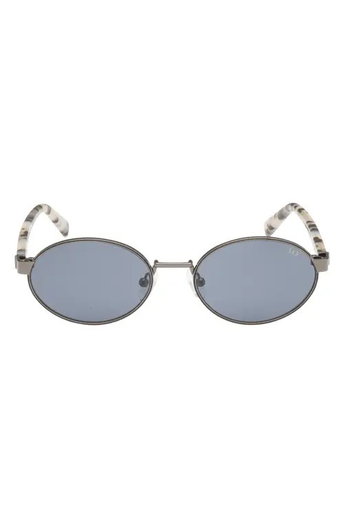 ABERCROMBIE & FITCH 51mm Oval Sungalsses in Shiny Gunmetal /Smoke Lens at Nordstrom | Nordstrom