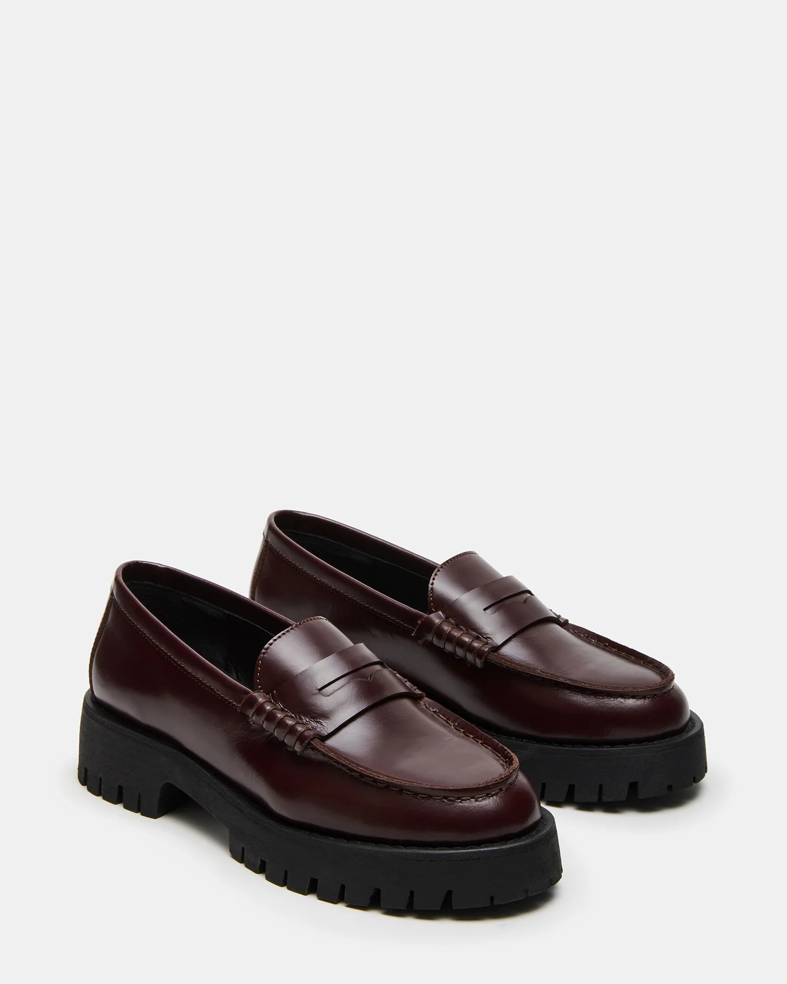 LANGSTEN Burgundy Women's Platform Lug Loafer | Steve Madden (US)