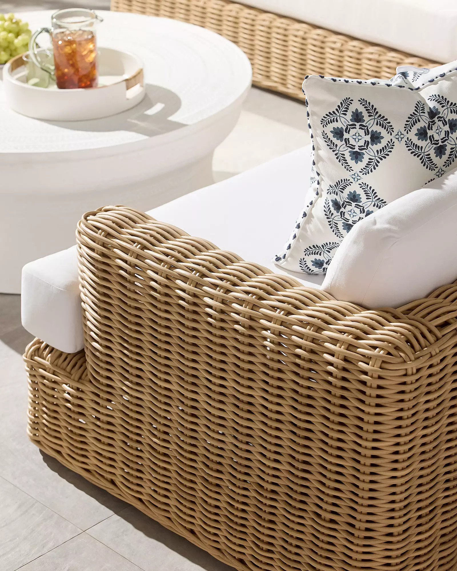 Del Mar Curved Corner Sectional - Natural | Serena and Lily