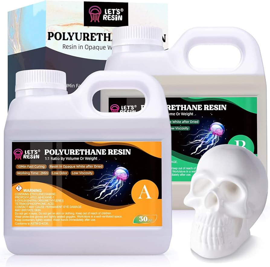 LET'S RESIN Polyurethane Resin, 60oz 2 Part Casting Resin, Fast Cured Resin within 10 Minutes, Ul... | Amazon (US)