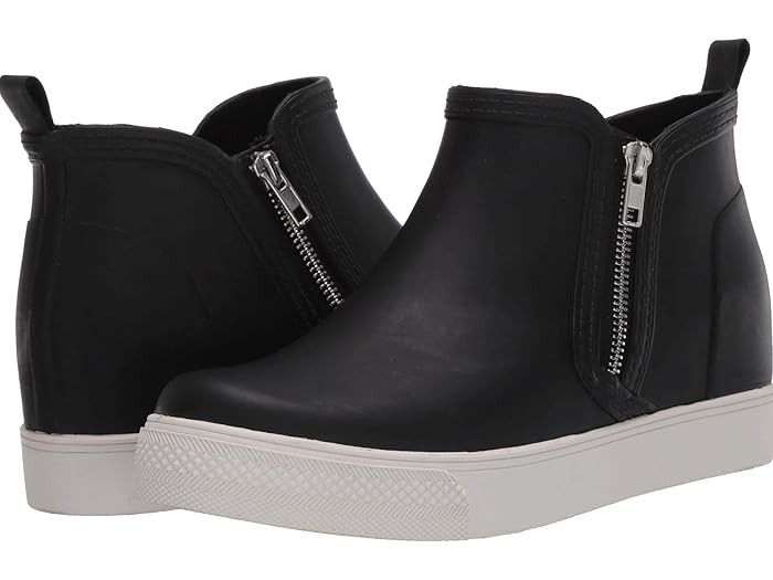 Steve Madden Wedgie - RB Rainboot (Black Rubber) Women's Boots | Zappos