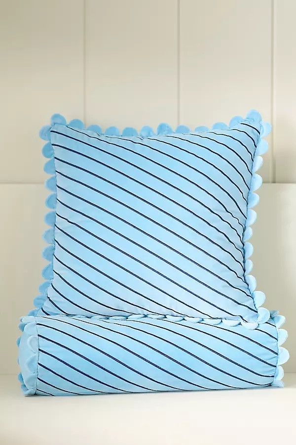 Cotton Velvet Striped Pillow | Anthropologie (US)
