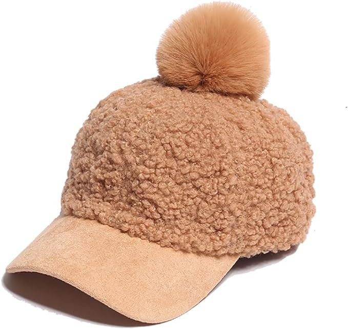 Unisex Warm Corduroy Faux Fur Baseball Caps Adjustable Casual Fleece Sun Hats for Women Men Girls... | Amazon (US)