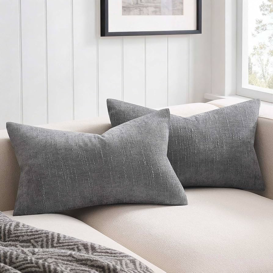 JUSPURBET 12x20 Pillow Covers Set of 2 Decorative Lumbar Texture Throw Pillow Covers Cases for Co... | Amazon (US)