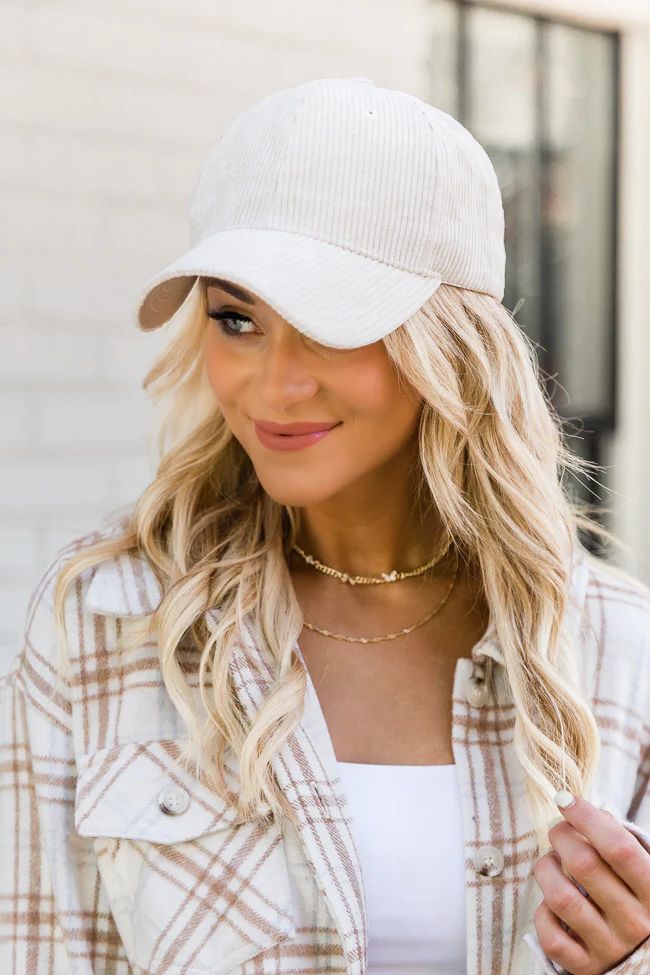 Beautiful Memory Beige Corduroy Baseball Hat | The Pink Lily Boutique