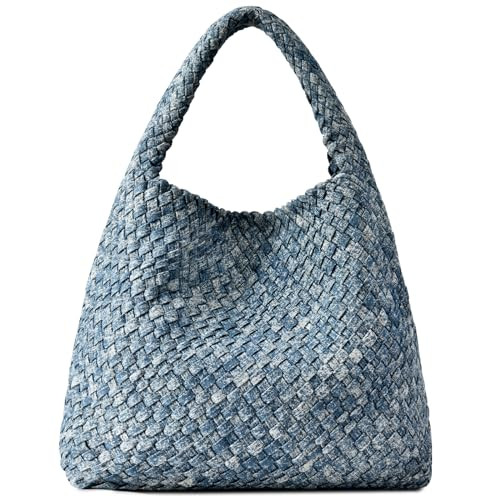 Woven Bag Purses and Handbags Woven Vegan Leather Bag For Women Woven Tote Bag Shoulder Bag Top-H... | Amazon (US)