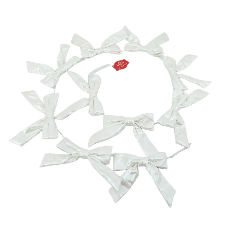 Bow Christmas Garland, Iridescent White, 6', by Holiday Time | Walmart (US)