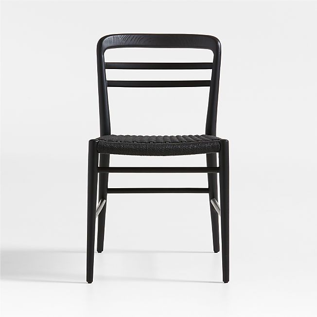 Lausen Black Wood Dining Side Chair + Reviews | Crate & Barrel | Crate & Barrel